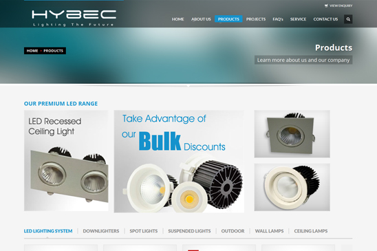 LED lighting products website image 2